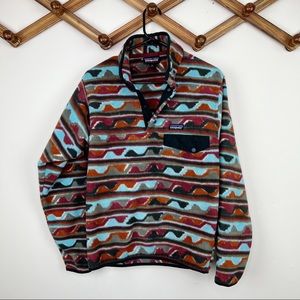 Patagonia Synchilla Snap-T, Delta: Cinder Red mens XS womens s Aztec fleece